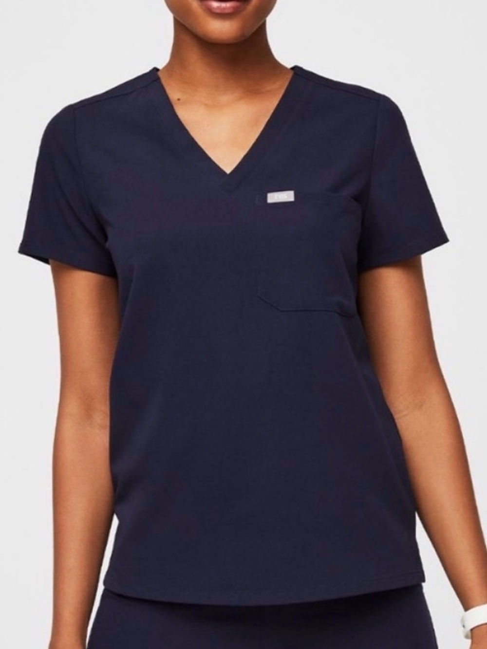Figs Women's Catarina Navy V-Neck Scrub Top